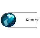 プラカボション10個（ブルーグリーン）プラスチック製ラインストーン貼り付け手芸パーツスクラップブッキング材料（10個入）サイズ12mm