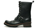 【送料無料】【2009新作ブーツ】REDCOVER 6190 BlackLeather レッドカバー ベルト付きレースアップブーツ サイドジップ ブラックスムースレザー