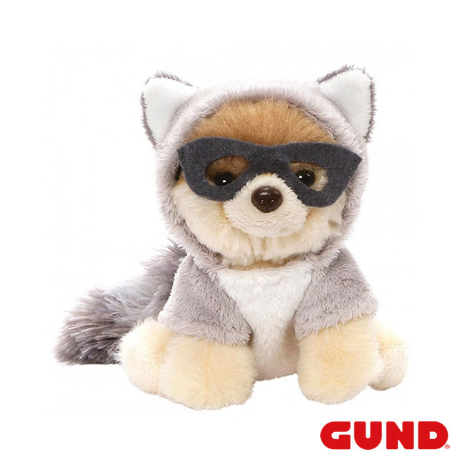 Boo ラクーン S【GUND ガンド】 ぬいぐるみ ポメラニアン グッズ 犬 いぬ ブー ブゥ 柴犬カット 手触りふわふわ 着ぐるみ フード パーカー サファリ アニマル 動物 手乗りサイズ 小さい Racoon あらいぐま アライグマ GUND社認定 日本正規総代理店