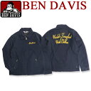 BEN DAVIS ワークジャケット ベンデイビス ジャケット BENDAVIS アウター 秋冬アイテム ブランドロゴ刺繍入り チェーンステッチ刺繍 ベンデービス ピンストライプ地 ベンデイヴィス ゴールドジップ ベンデビ 背中に刺繍 メンズ 商品番号 BEN-1057