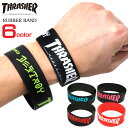 THRASHER ラバーバンド スラッシャー リストバンド ブランドロゴ SKATE AND DESTROY ブレスレット スラッシャーマガジン アクセサリー ネオンカラー THRASHER-THRRW100