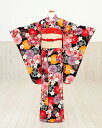 ジュニア着物レンタル 花夢二ブランド 黒地祝い桜 jk002...