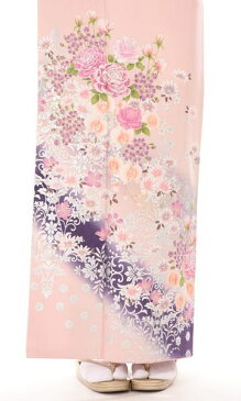 色留袖 レンタル 〔miit_55 N-22 唐花にバラと四季草花 ピンク〕 フルセット 正絹 結婚式|留袖 お宮参り 着物 母親 卒業式 母 留袖レンタル 入学式 レンタル着物 着物セット 色留袖レンタル 貸衣装 宮参り着物 着物レンタル レンタル留袖 ★新品足袋プレゼント★【レンタル】
