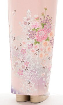 色留袖 レンタル 〔miit_55 N-22 唐花にバラと四季草花 ピンク〕 フルセット 正絹 結婚式|留袖 お宮参り 着物 母親 卒業式 母 留袖レンタル 入学式 レンタル着物 着物セット 色留袖レンタル 貸衣装 宮参り着物 着物レンタル レンタル留袖 ★新品足袋プレゼント★【レンタル】