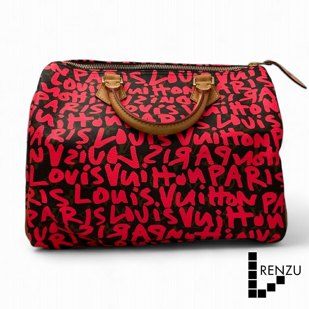 [中古]ルイヴィトン スピーディ30 モノグラム グラフィティ M93704 ブラウン×フューシャピンク 送料無料 【ローン48回無金利】