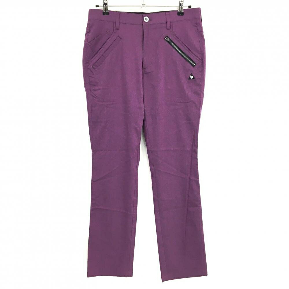 【超美品】ルコックゴルフ パンツ ピンク 地模様 ストレッチ 複数ポケット メンズ 82 ゴルフウェア le coq sportif