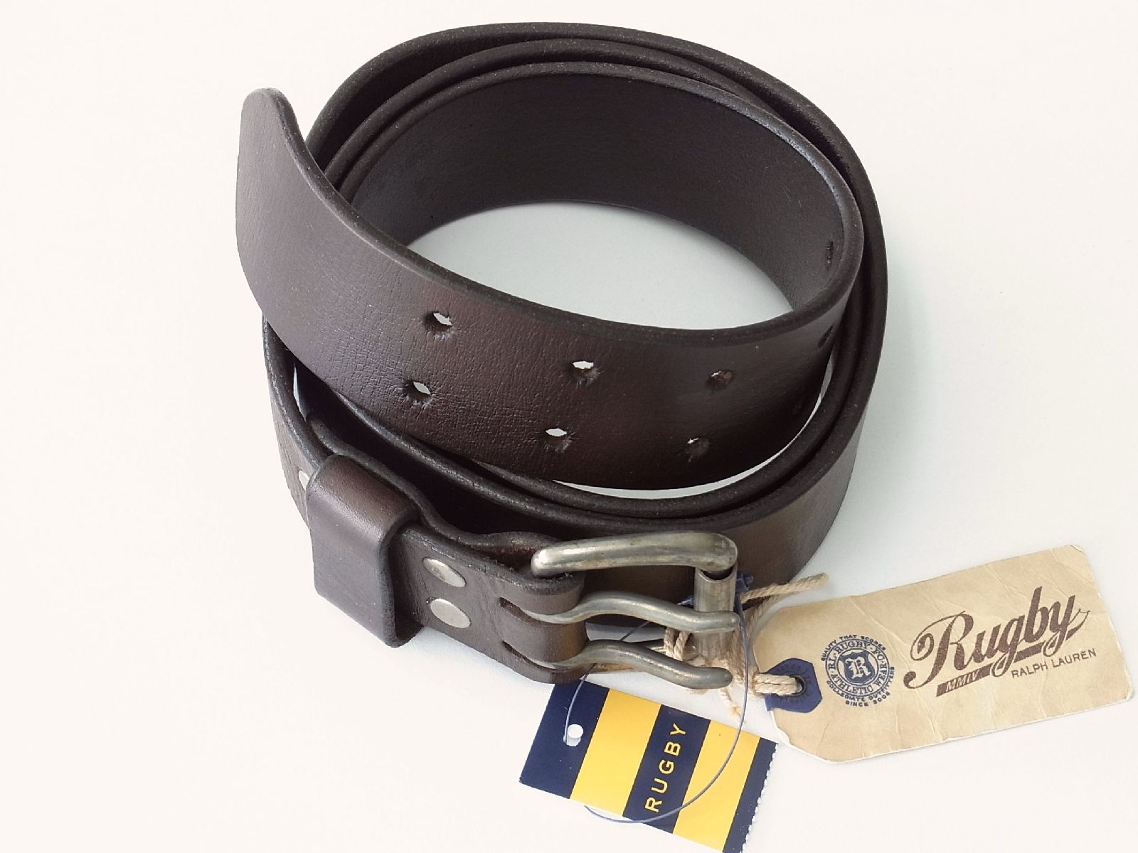 ラグビーbyラルフローレン ビンテージ レザーベルト ブラウン RUGBY by RalphLauren Vintage Leather Belt Brown