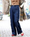 【dazzlin(ダズリン)】021762400101-サイドフリルデニムパンツ