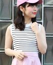 【dazzlin(ダズリン)】ノースリボーダーリブニットトップス(021832601401)