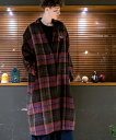 【STOF(ストフ)】バグチェックシャギーコート(SF19AW-02)