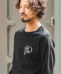 【<strong>1minute</strong> <strong>1second</strong>(ワンミニットワンセカンド)】big heart long sleeve cut sew カットソー(1M23W190)