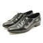 【サンローラン】SAINTLAURENT エナメル フラット レースアップ シューズ ブラック 34 【中古】【鑑定済・正規品保証】37365