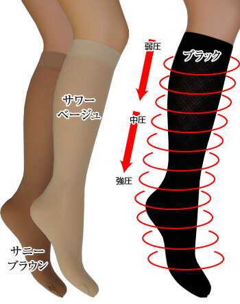 【日本製】【工場直送】着圧 サポート ハイソックス 70デニール ダイヤ柄【メール便対応可能】/ダイヤ 柄/締め付け /【上品】ブラック/サワー ベージュ/サニー ブラウン/お買い得/段階着圧【OL/会社/オフィス】ST021