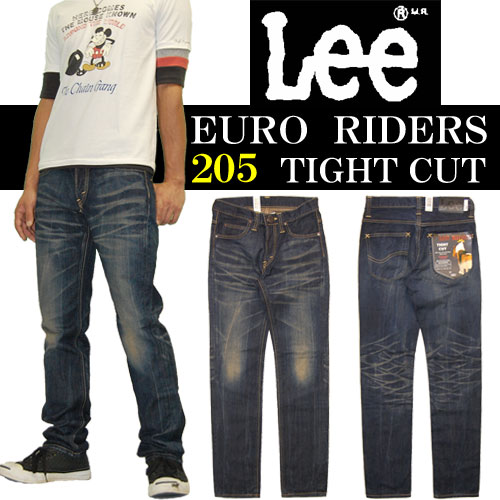 【5％OFF・送料無料】Lee(リー) EURO RIDERS ユーロライダース 裾に向かってフィットする細身のシルエット 205 タイトカット LM0805-346 ミッドユーズド