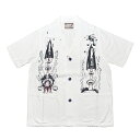 WEIRDO ROCKET - S/S SHIRTS (WHITE)ウィアード ロケット コットンネップ 開襟/オープンカラー 半袖 シャツ/GLADHAND【送料無料/あす楽対応】【GANGSTERVILLE/ギャングスタービル/WEIRDO/ウィアード/OLD CROW/オールドクロウ】