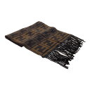 フェンディ FFロゴジャガードウールマフラーネックウェア/ブラウン/ブラック/FENDI【♀】【A】【レディース】/b200725【RF3】■352826【中古】