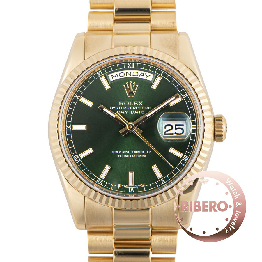 ROLEX <strong>ロレックス</strong> デイデイト <strong>118238</strong> ランダム グリーン【中古】