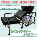 新発売!★訪問美容や介護・ボランティアに最適★折りたたみ移動式シャンプー台 『らくらくキャリーシャンプー&チェアセット』(バックシャンプー・シャンプボール・シャンプーボウル)