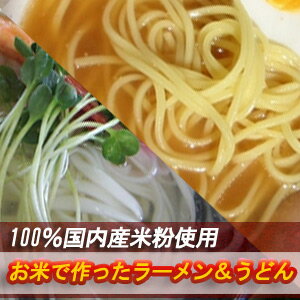 五大アレルギー物質不使用★うまい米粉ラーメン★お米の生ラーメンor生うどん（スープ付き・2食分）【100％国内産生米粉麺】【RCPmara1207】