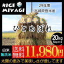 29年産【送料無料】天日干し宮城県登米産ひとめぼれ【20kg...
