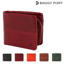 バギーポート 二つ折り財布 本革 ブリタニア メンズ ZKM201 BAGGY PORT | ミニ財布 札入れ レザー 牛革 イタリアンレザー