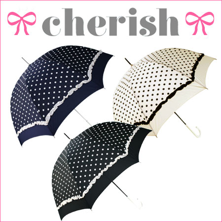 cherish 傘 ドット柄 【 雨傘 日傘 晴雨兼用 UVカット 】【 チェリッシュ ピンクトリック　pinktrick 】【 39687 39688 39689 39241 】 【jelly_maga】【5P_0718】