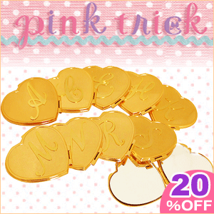 pink trick イニシャル ハートミラー 10種類 【ピンクトリック】【 アルファベット 鏡 ミラー 手鏡 】