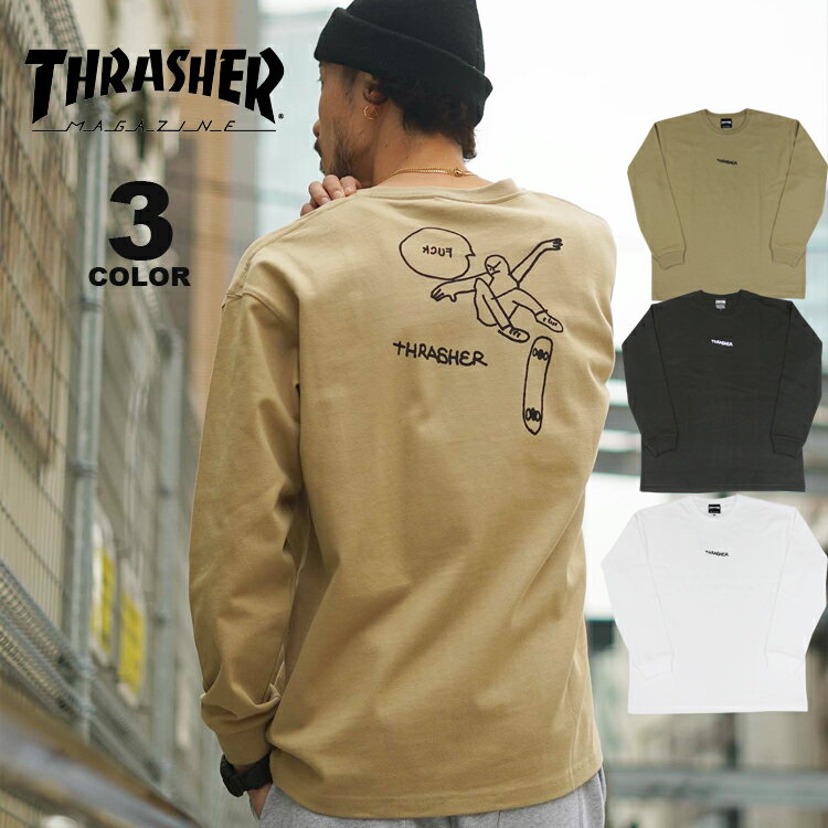 【SALE】【公式】【直営店限定】 スラッシャー Tシャツ ロンティ THRASHER ヘビーウェイト 長袖 TEE プリント マークゴンザレス ゴンズ メンズ レディース ユニセックス GONZ ART HEAVY WEIGHT L/S T-SHIRTS 全3色 M-XL アウトレット
