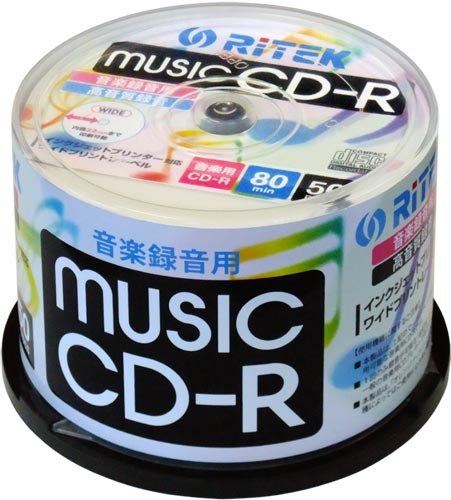 ライテック製 / RiTEK / 音楽用CD-R / 50枚パック[CD-RMU80.50…...:rijapan:10000628