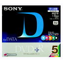 【アウトレット】SONY ソニー 1回記録データ用 DVD+R 5枚パック 追記型 5色カラー 1-8倍速対応 5DPR47GX