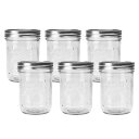 メイソンジャー■レビューでお得!!■BALL【ボール】Mason Jar 16oz ワイドマウス ガラス保存瓶 (500ml) 6本セット