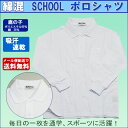 【送料無料】鹿の子長袖 白ポロシャツ 100〜150cm 長袖 ポロシャツ 白 制服 通園 通学