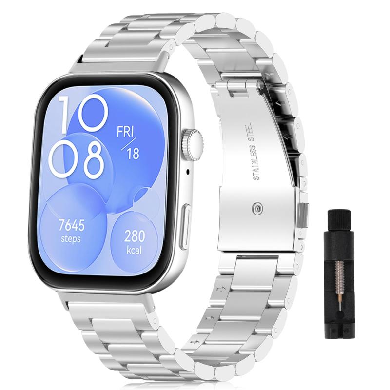 [SeGinn] Huawei Watch Fit 4/3/Fit 4 Pro 対応 バンド ステンレス製 サイズ調節可能 調整工具付き ファーウェイウォッチフィット4 交換バンド ビジネス風 肌にやさしい huawei watch fit 4 pro