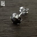 LION HEART PROGRESSO プラチナ 0.5CT ブラックダイヤ シングルピアス『Lサイズ』04E1