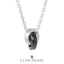 ライオンハート 槌目 ダブルリングネックレス シルバー925 (シルバー×ブラック) 1NE211C0BK LION HEART for Gift