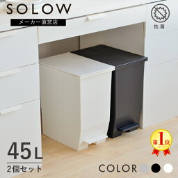 【メーカー公式店】【2個セット】【レビューでプレゼント有】SOLOW ソロウ <strong>ペダル</strong>オープンツイン 45L 2個セット <strong>ゴミ箱</strong> カップボード 棚下 カウンター下 おしゃれ ごみ箱 分別 キッチン リビング コンパクト 抗菌 防汚 シンプル リス株式会社