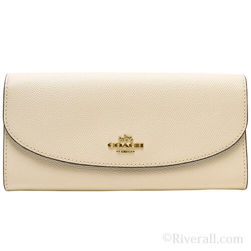 コーチ 財布 COACH 二つ折り長財布 『クロスグレーン レザー スリム エンベロープ』 レディース オフホワイト レザー f54009imchk コーチアウトレット【送料無料】【あす楽対応】【ブランド】