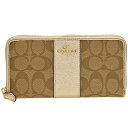 コーチ 財布 COACH ラウンドファスナー長財布『シグネチャー PVC レザー アコーディオン ジップ アラウンド』 レディース カーキxプラチナムベージュ PVCxパテントレザー f54630imca9 コーチアウトレット【送料無料】