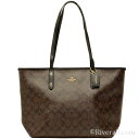 コーチ バッグ COACH トートバッグ 『シグネチャー シティー ジップ トップ トート』 レディース ブラウンxブラック PVCxレザー f58292imaa8 コーチアウトレット【あす楽対応】【ブランド】【送料無料】