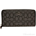 コーチ 財布 COACH ラウンドファスナー長財布『アウトライン シグネチャー アコーディオン ジップ アラウンド』 レディース ブラックスモークxブラック キャンバスxレザー f54633svdk6 コーチアウトレット【ブランド】【あす楽対応】【送料無料】