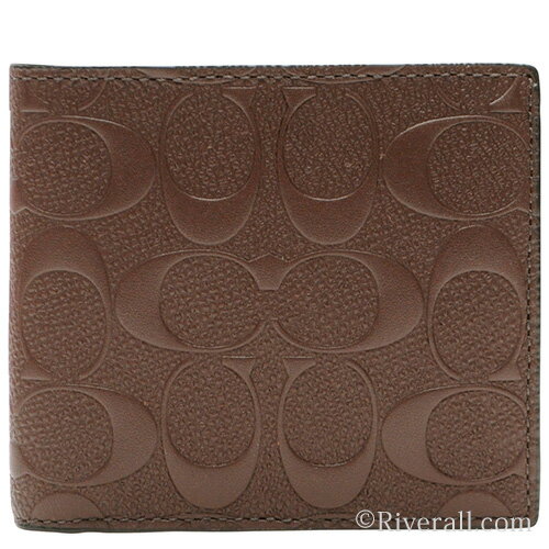 コーチ 財布 COACH 二つ折り財布 『コイン ウォレット シグネチャー』 メンズ マホガニー クロスグレインレザー f75363mah コーチアウトレット【あす楽対応】【ブランド】