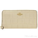 コーチ 財布 COACH ラウンドファスナー長財布 レディース オフホワイト クロコダイル調型押しレザー f54757imchk コーチアウトレット【ブランド】【あす楽対応】