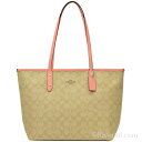 コーチ バッグ COACH トートバッグ 『シグネチャー シティー ジップ トップ トート』 レディース ライトカーキxブラッシュピンク PVCxレザー f58292sigb5 コーチアウトレット【あす楽対応】【ブランド】