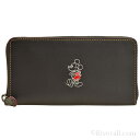コーチ 財布 COACH ラウンドファスナー長財布 レディース DISNEYxCOACHコラボ クラシックミッキー/ミッキーマウス ブラック レザー f58939qbbk コーチアウトレット