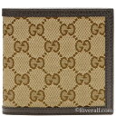 グッチ 財布 GUCCI メンズ 二つ折り財布 ベージュxダークブラウン GGキャンバスxレザー 150413ky9ln9903 アウトレット店買付【ブランド】【あす楽対応】【送料無料】