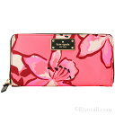 【オータムSALE】ケイトスペード 財布 KATE SPADE ラウンドファスナー長財布 レディース フラワープリント ポリエステル wlru2870-963 アウトレット店買付 あす楽対応