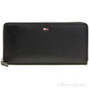 トミーヒルフィガー TOMMY HILFIGER メンズ ラウンドファスナー長財布 ブラック レザー 31tl13x010-001【あす楽対応】