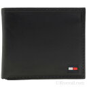トミーヒルフィガー TOMMY HILFIGER メンズ 二つ折り財布 ブラック レザー 31tl25x014-001【あす楽対応】