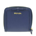 【21日12時まで最大3000円クーポン】プラダ PRADA ショップ袋付き 二つ折り財布 リボン アウトレット 1ml522vimofi-blue | ファスナー 小銭入れ サイフ ウォレット 財布 ブランド財布 カード入れ 多い レディース 可愛い 使いやすい おしゃれ ブランド 本革