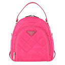 プラダ PRADA バッグ リュックサック バッグパック アウトレット 1bz066teim-fuxi-zz ピンク系 ナイロン レザー 金具シルバー